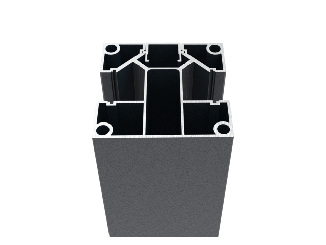 Set aus Aluminium-Eckpfosten 70x70 mit Abdeckleiste für 20 Lamellenfüllungen - 2000mm R7016